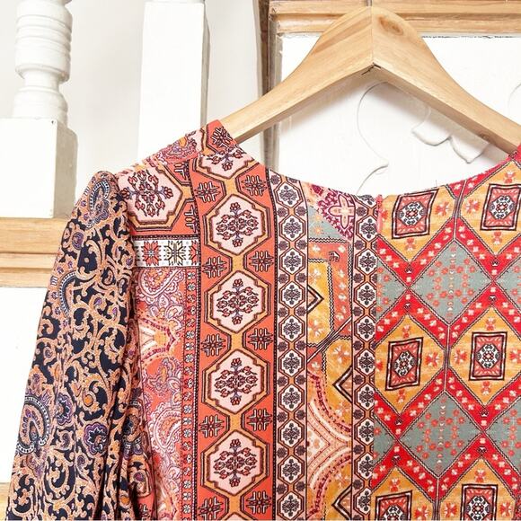 NWT Kachel x Anthropologie Pink Rose Patchwork Jumpsuit Long Sleeves Size S - Picture 8 of 9